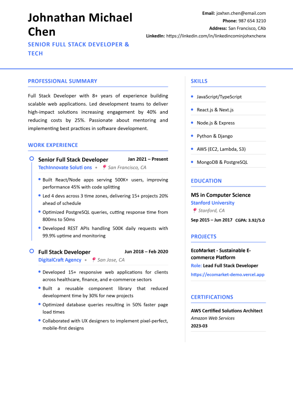 The Timeline template preview