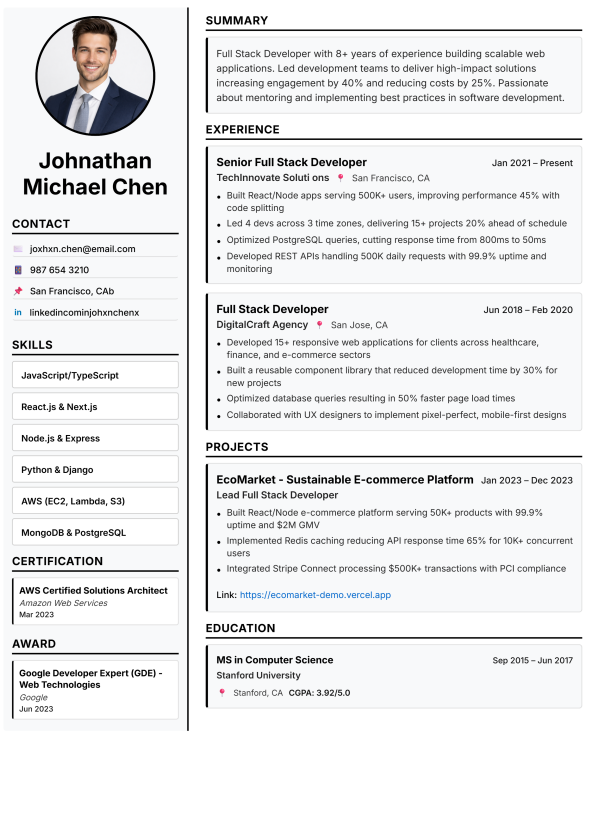The Traditionalist template preview